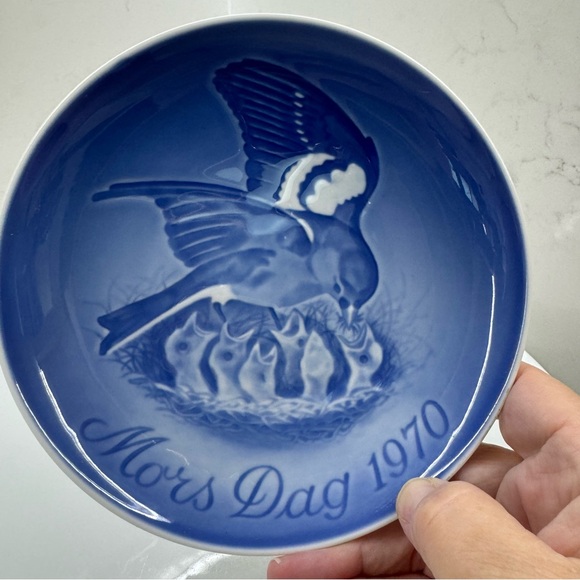 Bing & Grondahl Plate Sparrow With Hatchlings Mother's Day 1970 Mors Dag Denmark - Picture 1 of 8